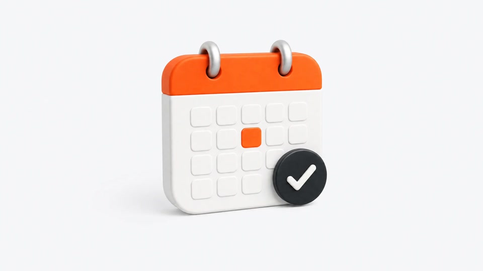 Kalender-Symbol mit Haken